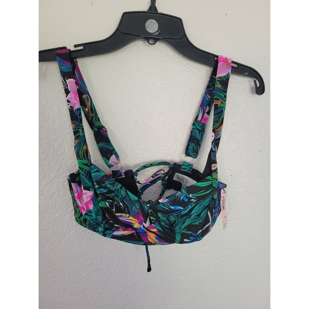 Victoria's Secret Malibu Push Up‎ Bikini Top 32C Tropical Floral Underwire #12